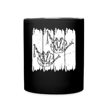 Bagpipe Player Bagpipe Instrument - Tasse einfarbig - Schwarz - Vorne
