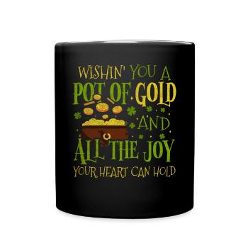 Je vous souhaite un pot d’or Saint-Patrick - Mug uni - noir - Devant