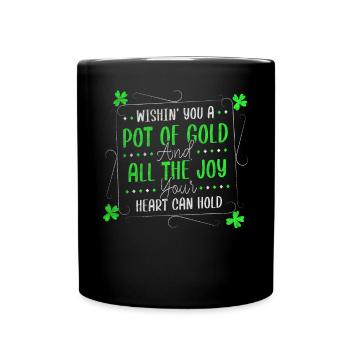 Je vous souhaite un pot d’or Saint-Patrick - Mug uni - noir - Devant