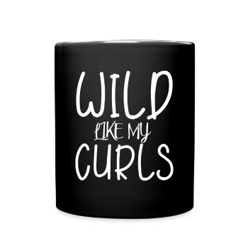 Wild Like My Curls idée Mignon Drôle - Mug uni - noir - Devant