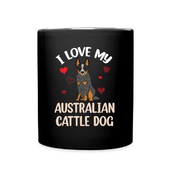 Australian Cattle Dog - Full Colour Mug - black - Front