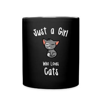 Idée de chat pour les filles - Mug uni - noir - Devant