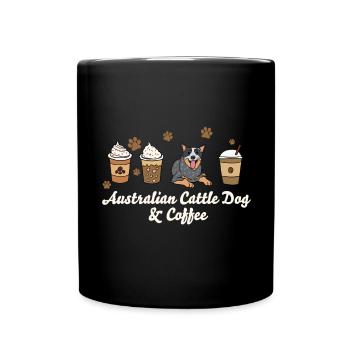 Australian Cattle Dog - Full Colour Mug - black - Front