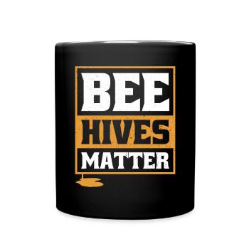 Bee hives Matter - Tasse einfarbig - Schwarz - Vorne