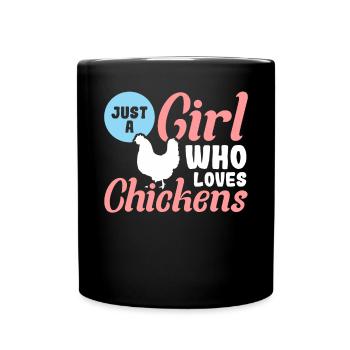 Juste une fille qui aime le poulet - Mug uni - noir - Devant