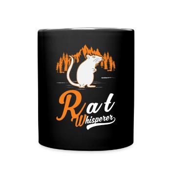 Ratten Flüsterer Hausratte Rattenbesitzer - Tasse einfarbig - Schwarz - Vorne