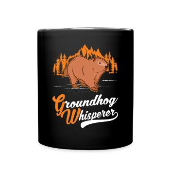Murmeltier Flüsterer Groundhog Waldmurmeltier - Tasse einfarbig - Schwarz - Vorne