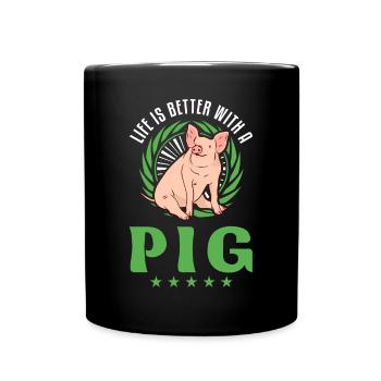 La vie est meilleure avec un éleveur de porcs - Mug uni - noir - Devant