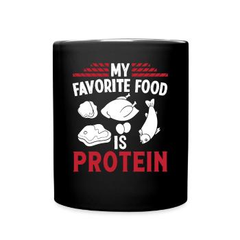 Strongman Favorite Food Protein Gym Bodybuilding - Tasse einfarbig - Schwarz - Vorne