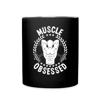 Strongman Muscle Obsessed Gym Fitness Bodybuilding - Tasse einfarbig - Schwarz - Vorne