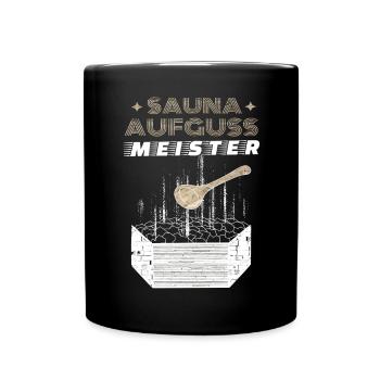 Sauna Aufgussmeister - Tasse einfarbig - Schwarz - Vorne