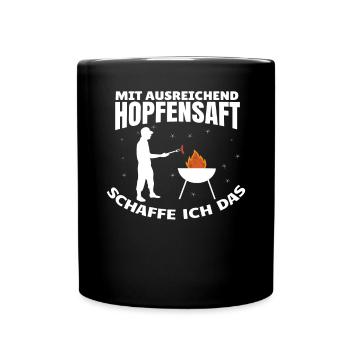 Grillen und Camper Geschenkidee - Tasse einfarbig - Schwarz - Vorne