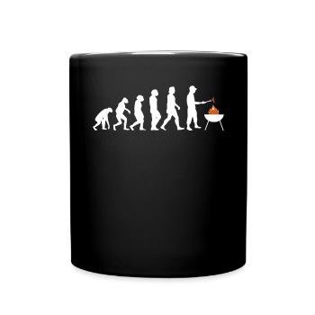 Grillen und Camper Geschenkidee - Tasse einfarbig - Schwarz - Vorne