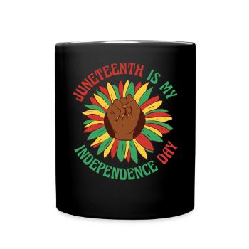 Juneteenth Freedom 19th June Black History Month - Full Colour Mug - black - Front