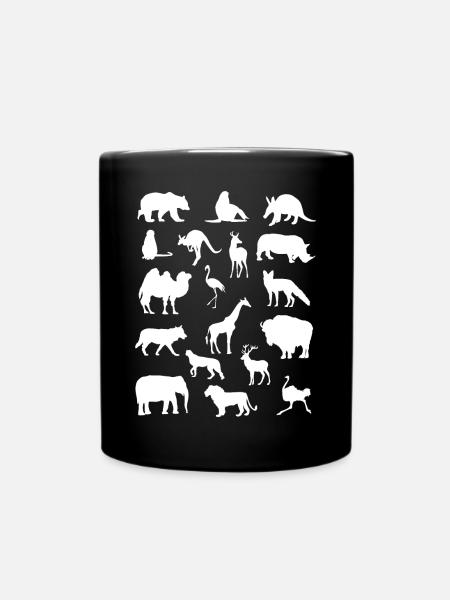 Zoo Tiere Sammlung Zootiere Zoo-Gänger Geschenk - Tasse einfarbig - Schwarz