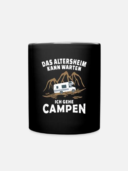 Camping Wohnmobil Rentner - Tasse einfarbig - Schwarz