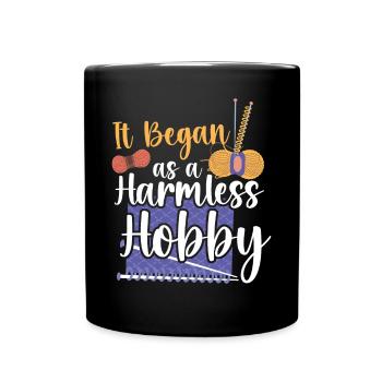 Knitting Knitter It Began As A - Full Colour Mug - black - Front