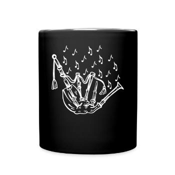 Bagpipe With Music Notes Bagpipe Player Bagpiper - Full Colour Mug - black - Front