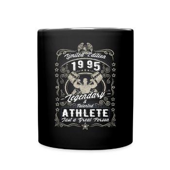 Vintage 1995 Fitness Birthday Gift Hobby - Full Colour Mug - black - Front