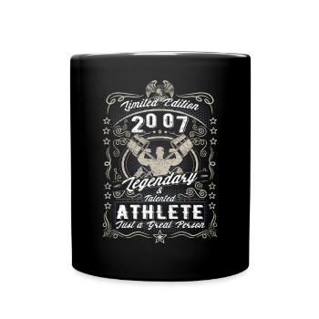 Vintage 2007 Fitness Geburtstag Geschenk Hobby - Tasse einfarbig - Schwarz - Vorne