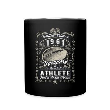 Vintage 1961 Football Cadeau d’anniversaire Hobby - Mug uni - noir - Devant