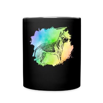 Deutscher Schäferhund - Tasse einfarbig - Schwarz - Vorne