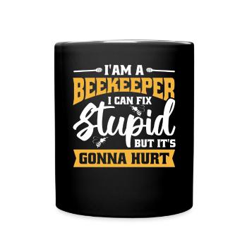 Je suis un apiculteur je peux réparer stupide mais - Mug uni - noir - Devant