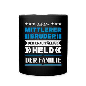 Mittelkind Sandwichkind Mittlerer Bruder - Tasse einfarbig - Schwarz - Vorne