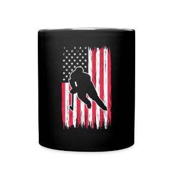 Hockey and Flag - Full Colour Mug - black - Front