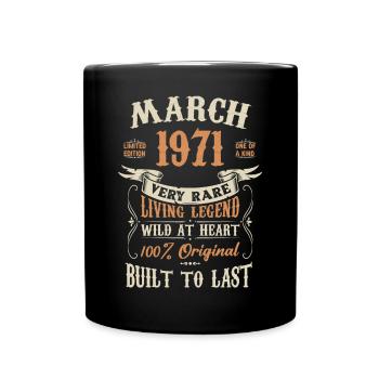 March 1971 Birthday present - Full Colour Mug - black - Front