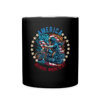 American Patriotic USA Design - Full Colour Mug - black - Front