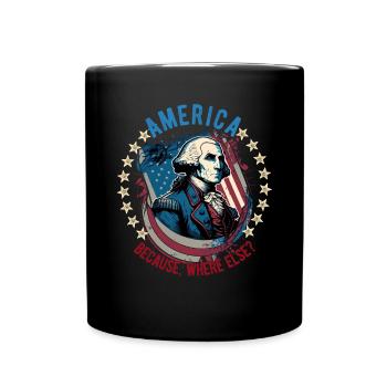 American Patriotic USA Design - Full Colour Mug - black - Front