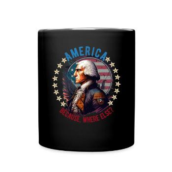 American Patriotic USA Design - Full Colour Mug - black - Front