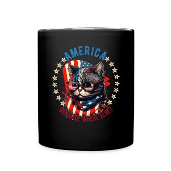 American Patriotic USA Design - Full Colour Mug - black - Front