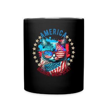 American Patriotic USA Design - Full Colour Mug - black - Front