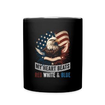 American Patriotic USA Design - Full Colour Mug - black - Front