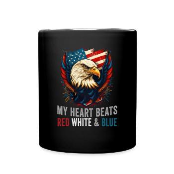 American Patriotic USA Design - Full Colour Mug - black - Front