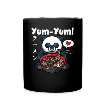 Anime Panda Ramen Noodles Manga Kawaii - Full Colour Mug - black - Front
