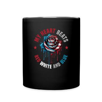 Amerikanisch Patriotisch USA Design - Tasse einfarbig - Schwarz - Vorne