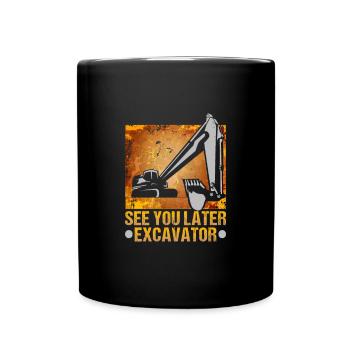 Crane operator design for excavator operators and construction workers - Full Colour Mug - black - Front