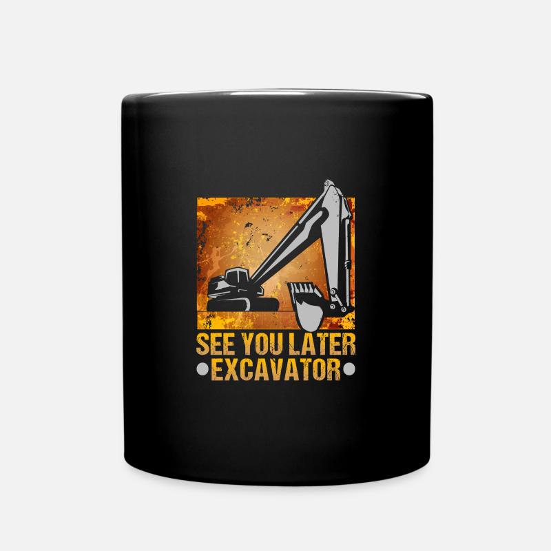 Kranführer Design für Baggerfahrer und Bauarbeiter - Tasse einfarbig - Schwarz