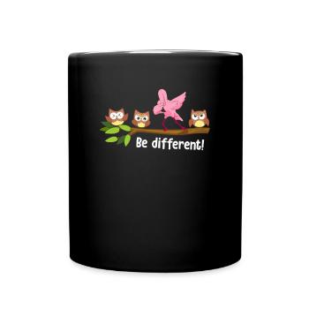 Be Different Dabbing Flamingo - Full Colour Mug - black - Front
