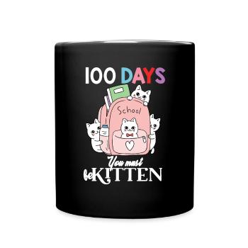 Chats mignons dans le sac arrière 100 jours Vous devez être chaton 1 - Mug uni - noir - Devant
