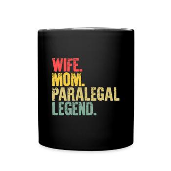 Mère Femmes Drôle de cadeau, épouse Maman Parajuriste Légende - Mug uni - noir - Devant