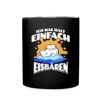 Ich Mag Halt Einfach Eisbären - Tasse einfarbig - Schwarz - Vorne