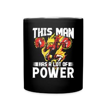 Strongman Man Lot Of Power Fitness Bodybuilding - Full Colour Mug - black - Front