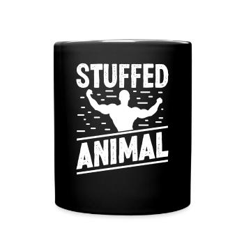 Strongman Stuffed Animal Gym Fitness Bodybuilding - Full Colour Mug - black - Front