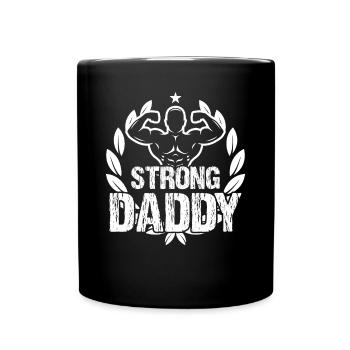 Strongman Strong Daddy Gym Fitness Bodybuilding - Tasse einfarbig - Schwarz - Vorne
