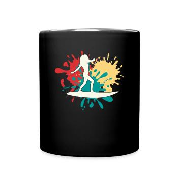 Surfer Silhouette - Full Colour Mug - black - Front