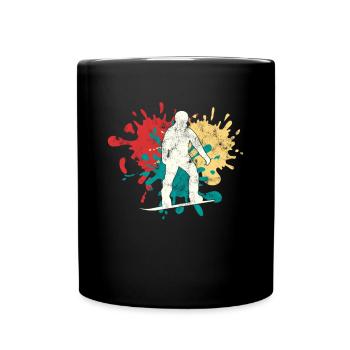 Snowboarding Silhouette - Tasse einfarbig - Schwarz - Vorne